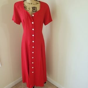 NWT Vintage Metropolitan NY Button down Red Dress